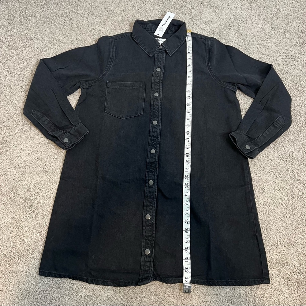 NWT! The Drop Black Denim Katerina Button-Up Long Sleeve Dress. Size Small. - Picture 5 of 12